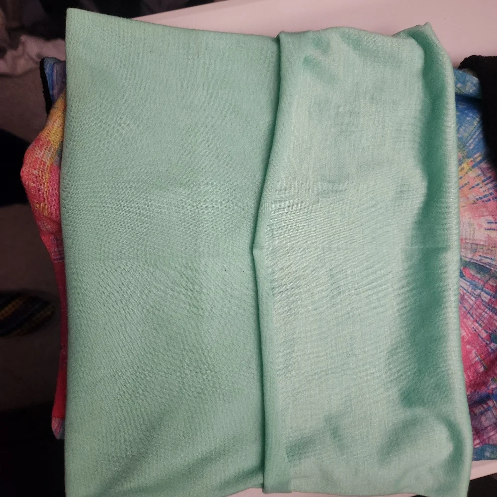 Colorful Tie-Dye(Fleece Lined) and Mint Green Face Shields Set Of 2